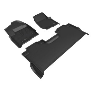 Ford F-150 Floor Mats - Front + Rear - 3D MAXpider - Kagu - Black - `22-`24 Ford F-150 Floor Mats - Front + Rear - 3D MAXpider - Kagu - Black - `22-`24